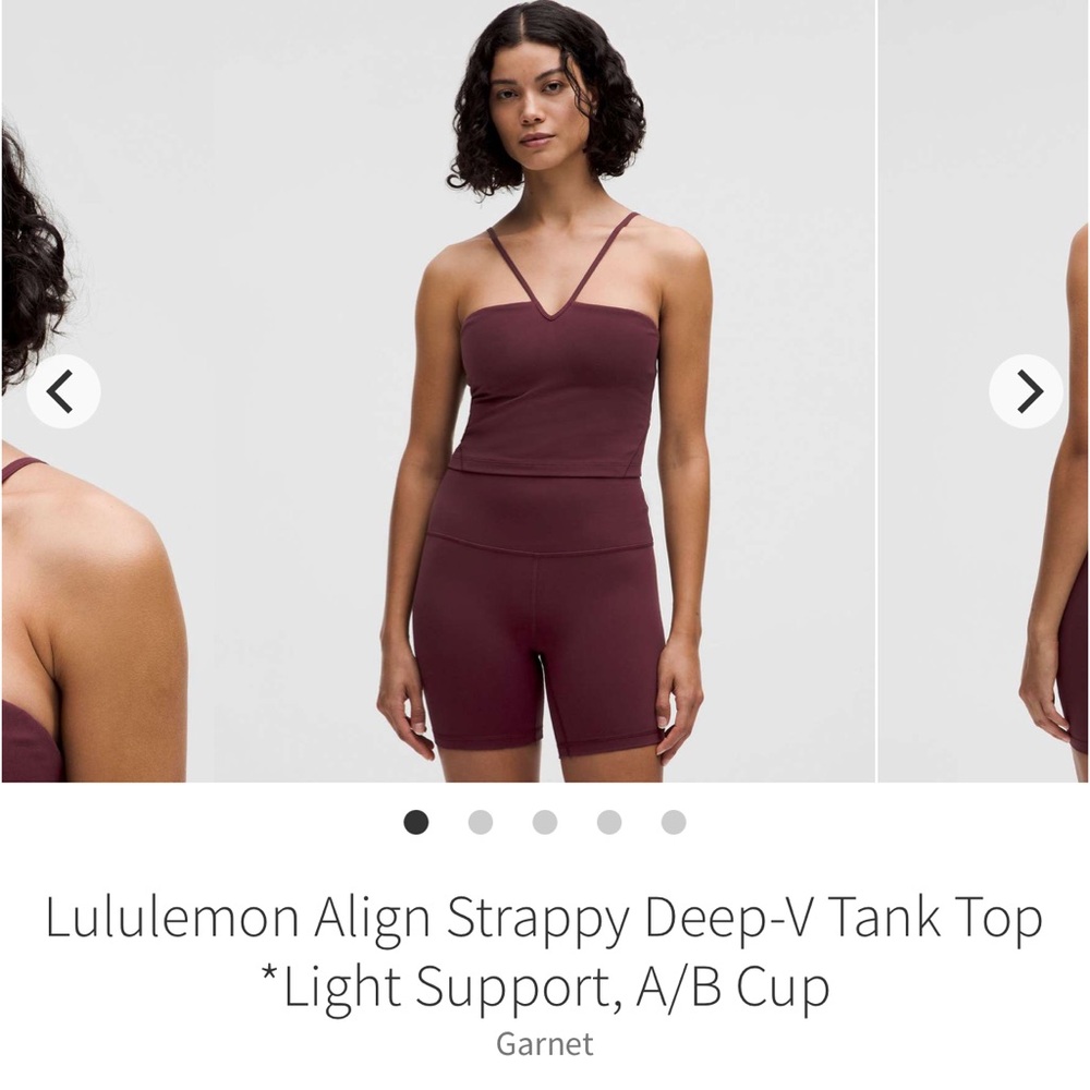 Lululemon align strappy Deep-V Tank nwt 6 garnet red
